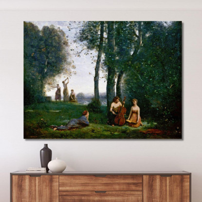 Il Concerto Campestre Jean-Baptiste-Camille Corot jbc119 quadro stampato su tela