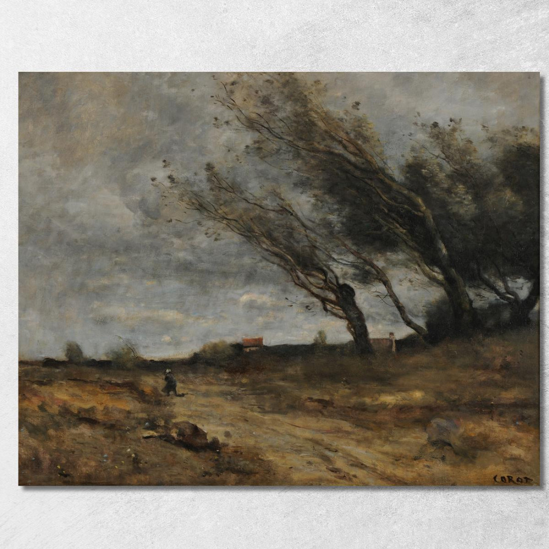 La Tempesta Jean-Baptiste-Camille Corot jbc120 quadro stampato su tela