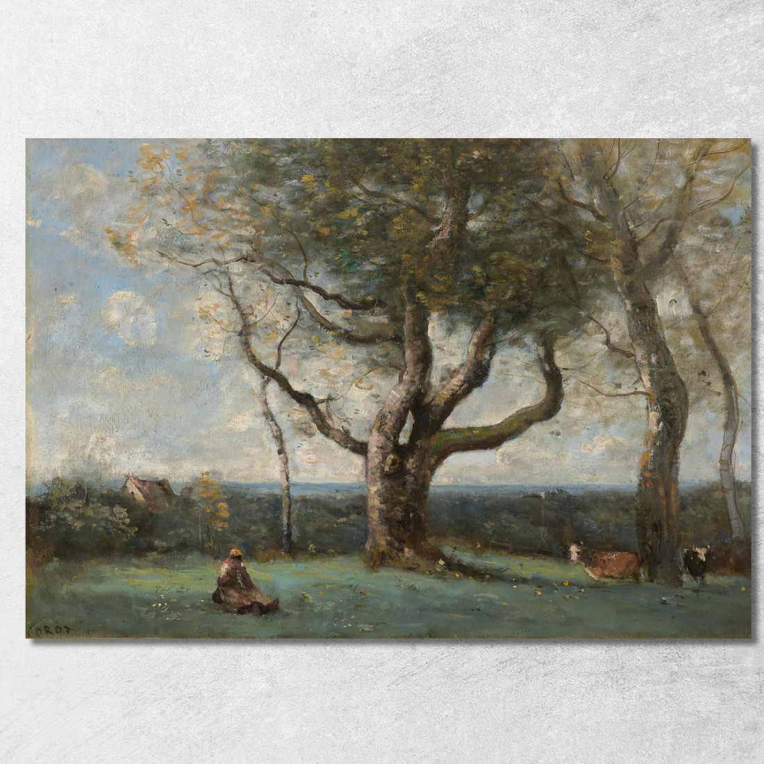 Il Grande Albero Vicino A Gournay Jean-Baptiste-Camille Corot jbc122 quadro stampato su tela