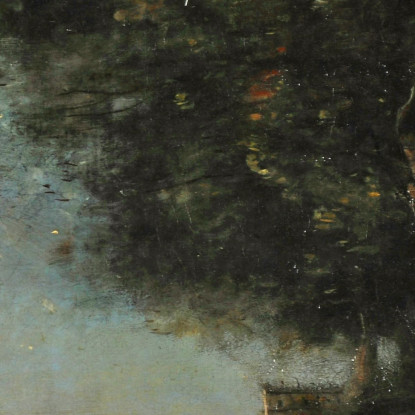 L'Effetto Notte Del Lago Jean-Baptiste-Camille Corot jbc123 quadro stampato su tela