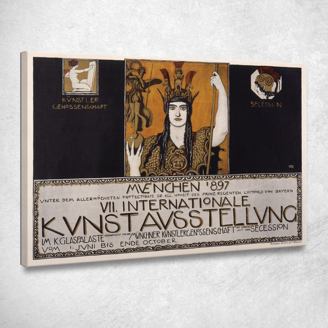 Settima Esposizione Internazionale D'Arte Monaco 1897 Franz von Stuck fvs87 quadro stampato su tela Settima Esposizione Internazionale D'Arte Monaco 1897 Franz von Stuck fvs87 quadro stampato su tela