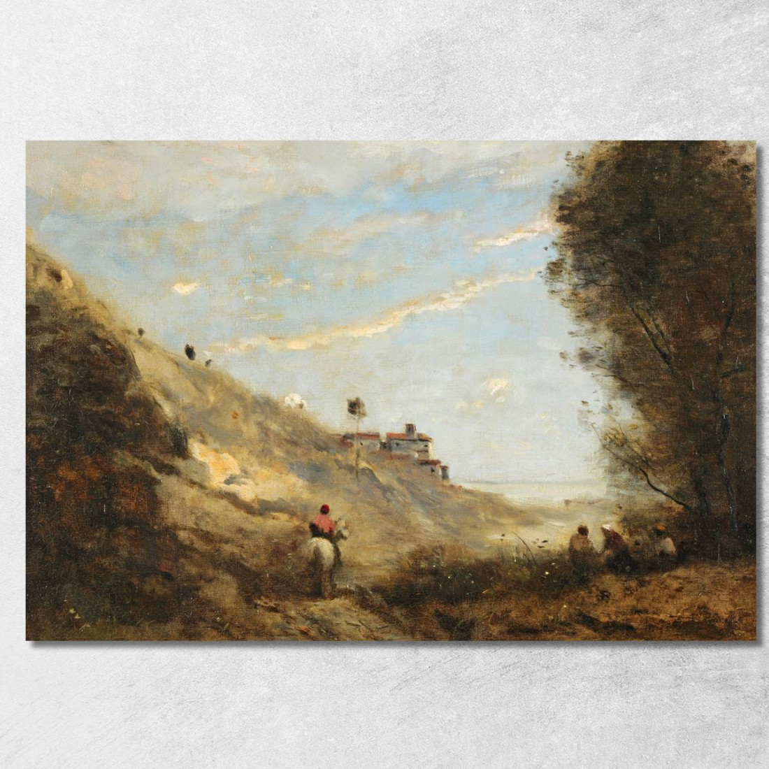 Il Vallon Au Cavalier Jean-Baptiste-Camille Corot jbc135 quadro stampato su tela