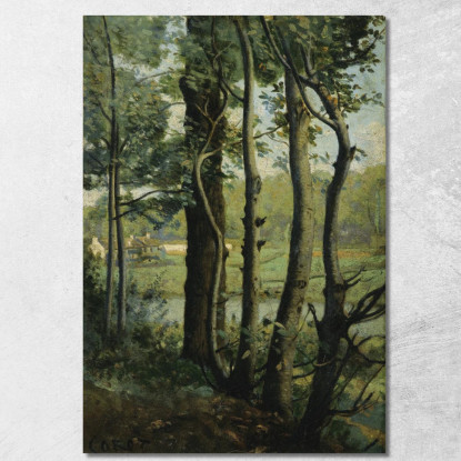 Les Evaux Vicino Al Viale Alberato Di Château-Thierry Jean-Baptiste-Camille Corot jbc142 quadro stampato su tela