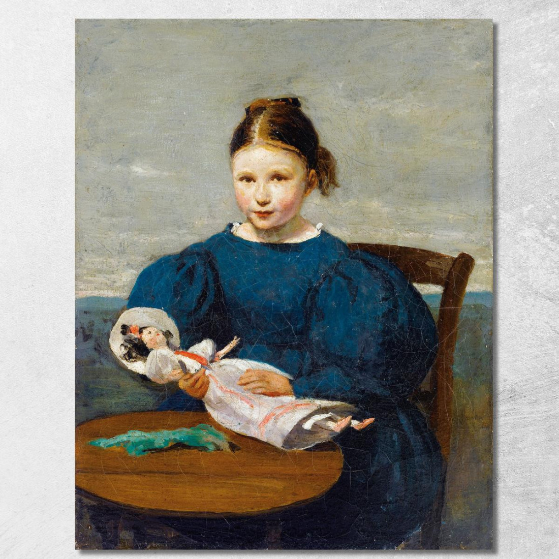 Bambina Con Una Bambola Jean-Baptiste-Camille Corot jbc152 quadro stampato su tela