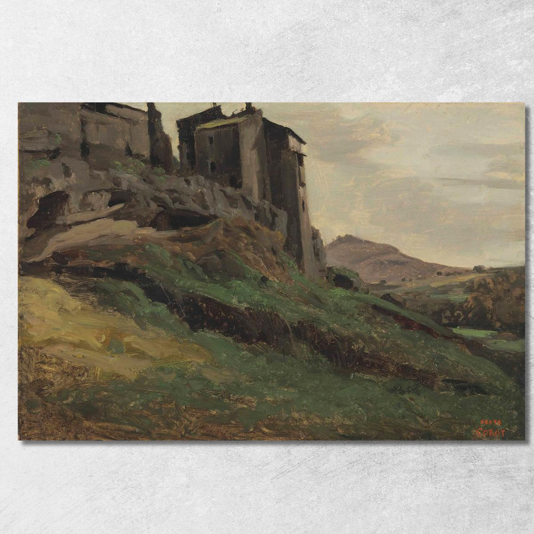 Marino Grandes Fabriques In Cima Alle Rocce Jean-Baptiste-Camille Corot jbc173 quadro stampato su tela