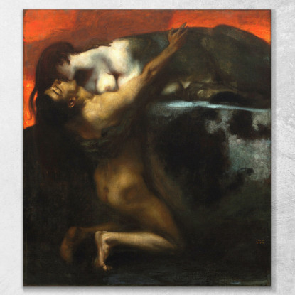 Il Bacio Della Sfinge Franz von Stuck fvs93 quadro stampato su tela