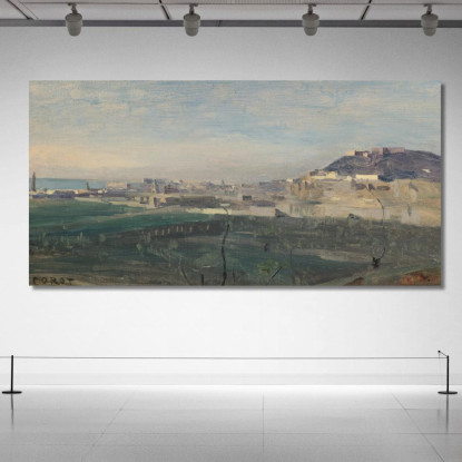 Napoli Monte Sant'Elmo E Parte Della Sua Città Jean-Baptiste-Camille Corot jbc185 quadro stampato su tela