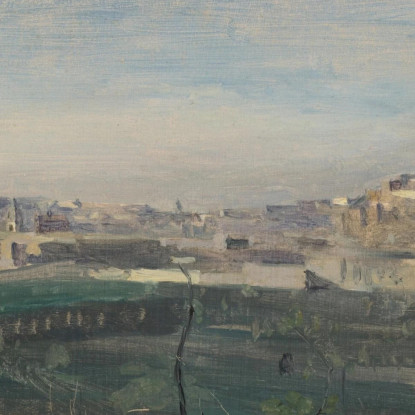 Napoli Monte Sant'Elmo E Parte Della Sua Città Jean-Baptiste-Camille Corot jbc185 quadro stampato su tela