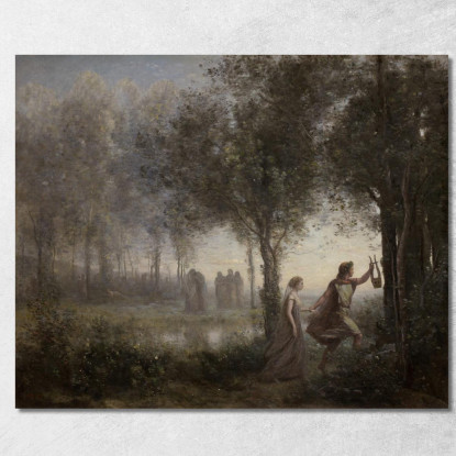 Orfeo Conduce Euridice Fuori Dagli Inferi Jean-Baptiste-Camille Corot jbc189 quadro stampato su tela