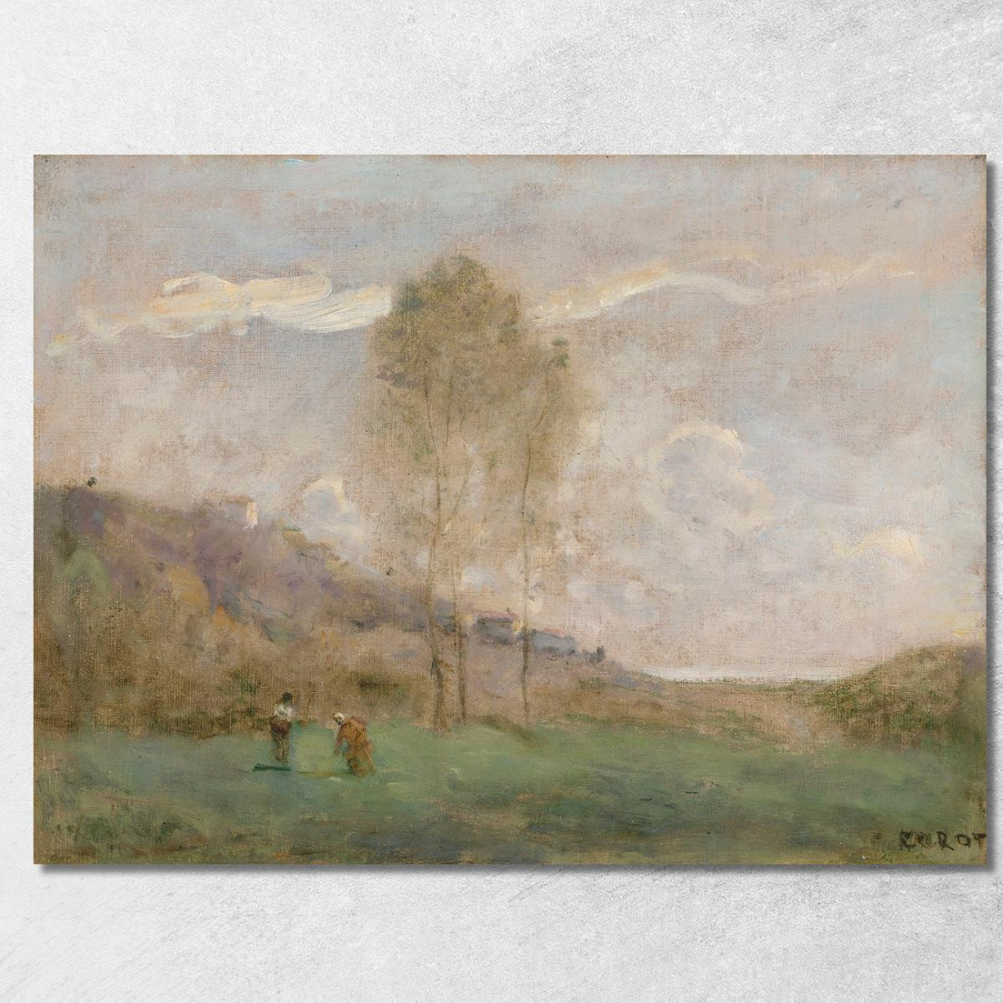 Paesaggio Autunnale Vicino Ad Una Costa Con Due Figure Jean-Baptiste-Camille Corot jbc193 quadro stampato su tela