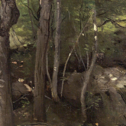 Rocce Nella Foresta Di Fontainebleau Jean-Baptiste-Camille Corot jbc214 quadro stampato su tela