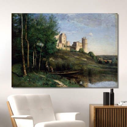 Rovine Del Castello De Pierrefonds Jean-Baptiste-Camille Corot jbc218 quadro stampato su tela