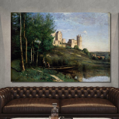 Rovine Del Castello De Pierrefonds Jean-Baptiste-Camille Corot jbc218 quadro stampato su tela