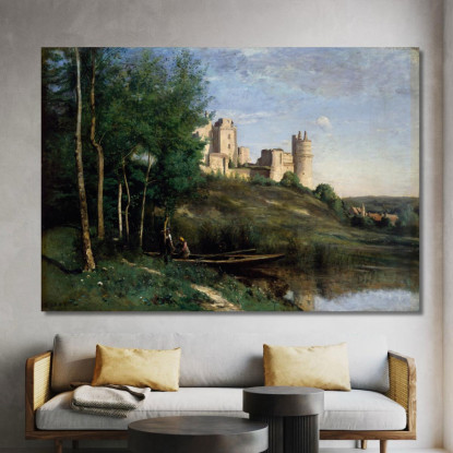 Rovine Del Castello De Pierrefonds Jean-Baptiste-Camille Corot jbc218 quadro stampato su tela