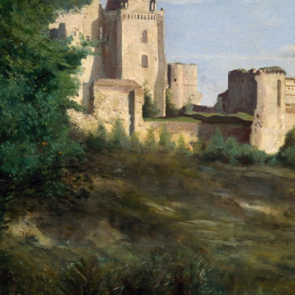 Rovine Del Castello De Pierrefonds Jean-Baptiste-Camille Corot jbc218 quadro stampato su tela