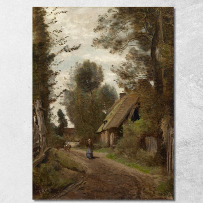 Saint-Quentin-Des-Prés Oise Vicino A Gournay-En-Bray Jean-Baptiste-Camille Corot jbc220 quadro stampato su tela