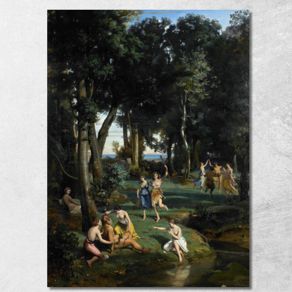 Sileno Jean-Baptiste-Camille Corot jbc226 quadro stampato su tela