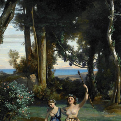 Sileno Jean-Baptiste-Camille Corot jbc226 quadro stampato su tela