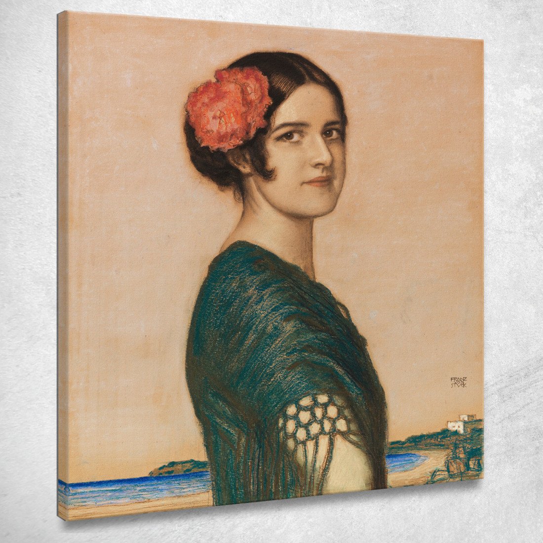 Figlia Mary Come Spagnola Franz von Stuck fvs99 quadro stampato su tela Figlia Mary Come Spagnola Franz von Stuck fvs99 quadro stampato su tela