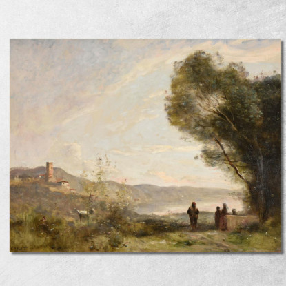 Memoria Delle Sponde Del Mediterraneo Jean-Baptiste-Camille Corot jbc229 quadro stampato su tela