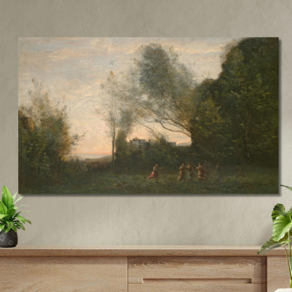 La Danza Delle Ninfe Jean-Baptiste-Camille Corot jbc245 quadro stampato su tela