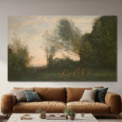 La Danza Delle Ninfe Jean-Baptiste-Camille Corot jbc245 quadro stampato su tela
