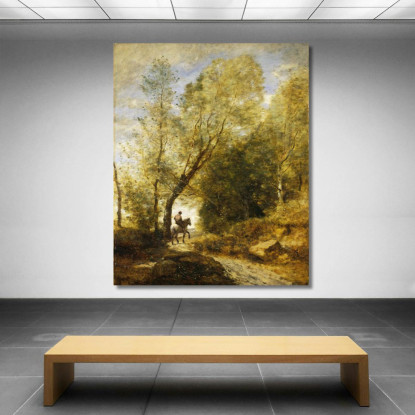 La Foresta Di Coubron Jean-Baptiste-Camille Corot jbc251 quadro stampato su tela