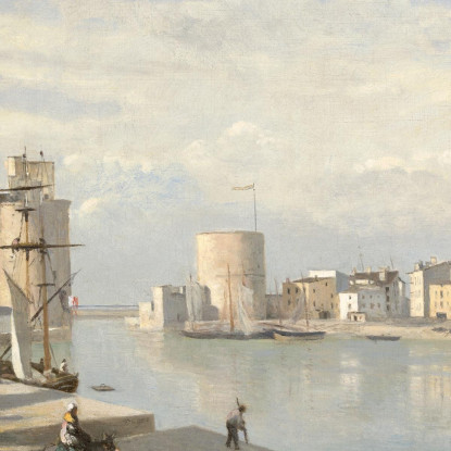 Il Porto Di La Rochelle Jean-Baptiste-Camille Corot jbc253 quadro stampato su tela