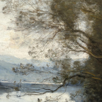 Il Souvenir Del Barcaiolo Ormeggiato Di Un Lago Italiano Jean-Baptiste-Camille Corot jbc256 quadro stampato su tela