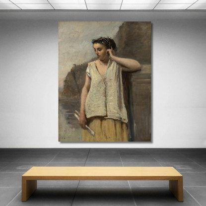 La Musa-Storia Jean-Baptiste-Camille Corot jbc257 quadro stampato su tela