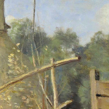 Tre Contadine Chiacchierano In Un Cortile Rustico Jean-Baptiste-Camille Corot jbc270 quadro stampato su tela