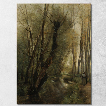 Un Ruscello Intorno A Beauvais Jean-Baptiste-Camille Corot jbc279 quadro stampato su tela