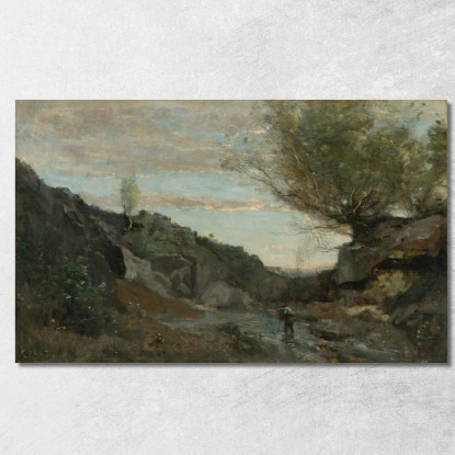 Un Torrente Dall'Abruzzo Jean-Baptiste-Camille Corot jbc280 quadro stampato su tela