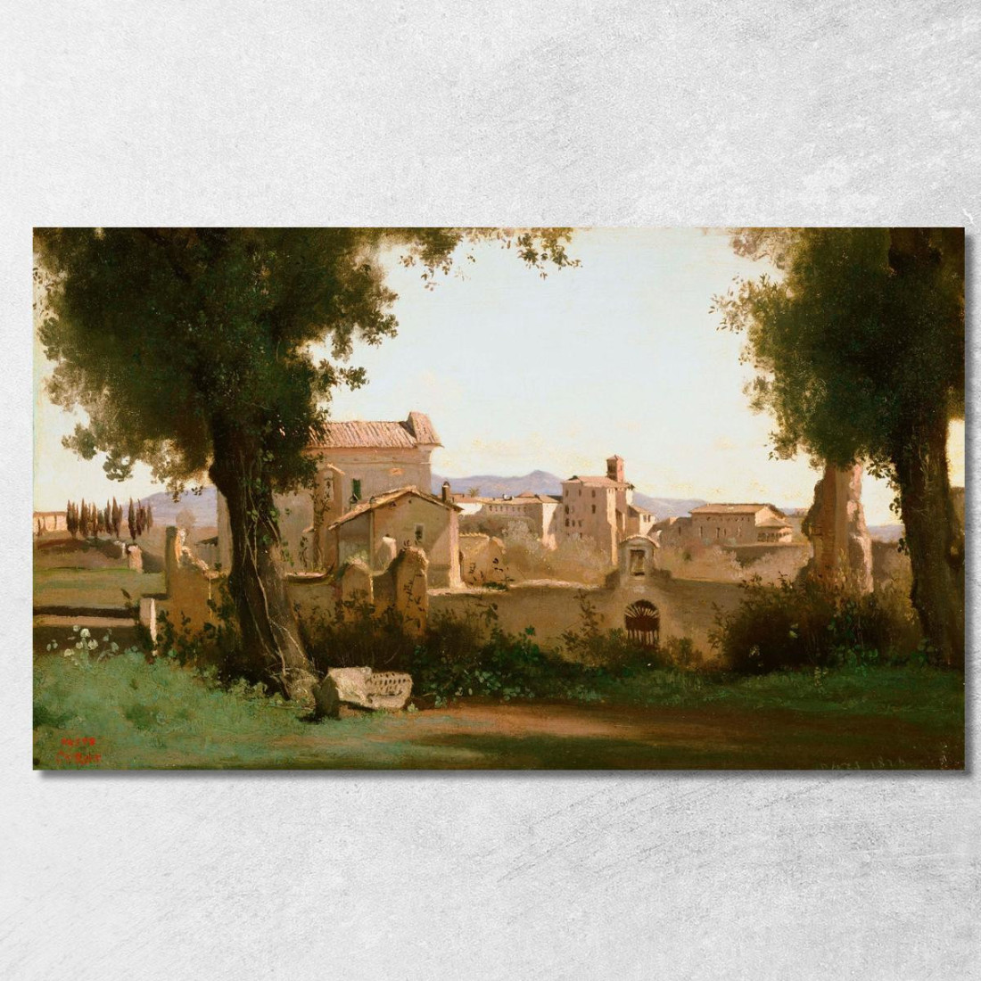 Vista Dagli Orti Farnese Roma Jean-Baptiste-Camille Corot jbc288 quadro stampato su tela