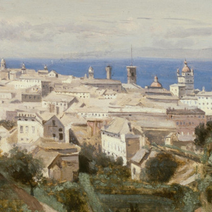 Vista Di Genova Jean-Baptiste-Camille Corot jbc290 quadro stampato su tela