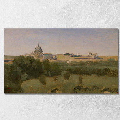 Vista Di Roma Dal Monte Pincio Jean-Baptiste-Camille Corot jbc293 quadro stampato su tela