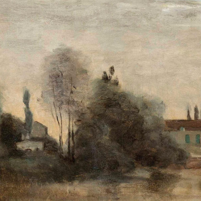 Comune Di Avray Vachère Allo Stagno Jean-Baptiste-Camille Corot jbc295 quadro stampato su tela