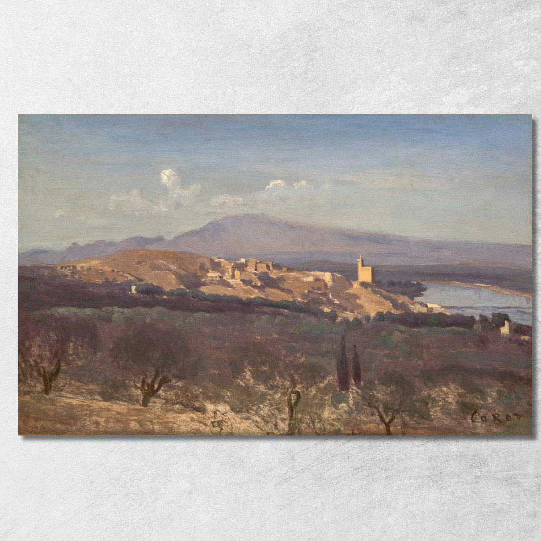 Villeneuve-Les-Avignon Jean-Baptiste-Camille Corot jbc302 quadro stampato su tela