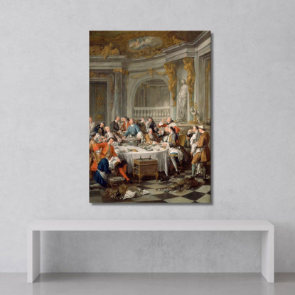 Il Pranzo Con Le Ostriche Jean-François de Troy jft12 quadro stampato su tela