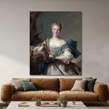 Ritratto Di Una Donna Come Diana Jean-Marc Nattier jmn20 quadro stampato su tela