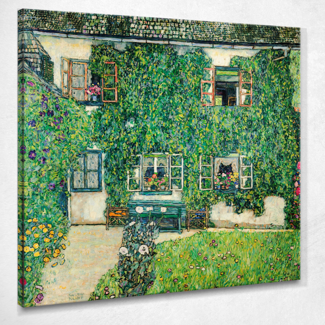 Casa Forestale A Weissenbach Sull'Attersee Gustav Klimt kg20 quadro stampato su tela Casa Forestale A Weissenbach Sull'Attersee Gustav Klimt kg20 quadro stampato su tela