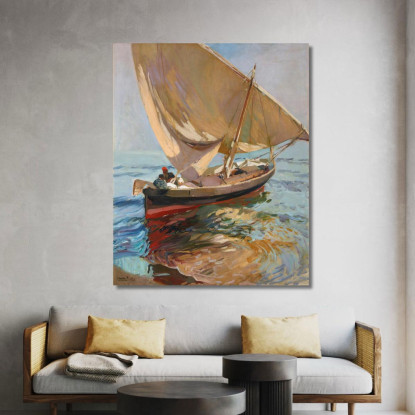 Strada Della Pesca. Valencia Partenza Per Il Mare Valencia Joaquín Sorolla jsr15 quadro stampato su tela