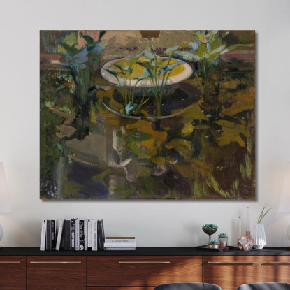 Giardino Della Casa Sorolla Riflessione Nella Fontana Delle Confidencias Joaquín Sorolla jsr45 quadro stampato su tela