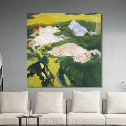 La Siesta Joaquín Sorolla jsr53 quadro stampato su tela