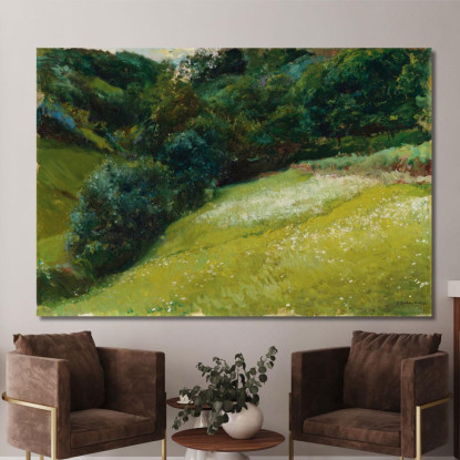 Prado De Asturias Campo San Esteban De Pravia Nelle Asturie San Esteban De Pravia Joaquín Sorolla jsr88 quadro stampato su tela