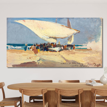 Il Ritorno Della Cattura. Valencia Beach Joaquín Sorolla jsr110 quadro stampato su tela