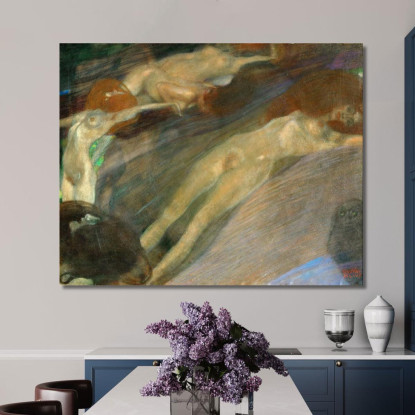 Acqua In Movimento Gustav Klimt kg34 quadro stampato su tela
