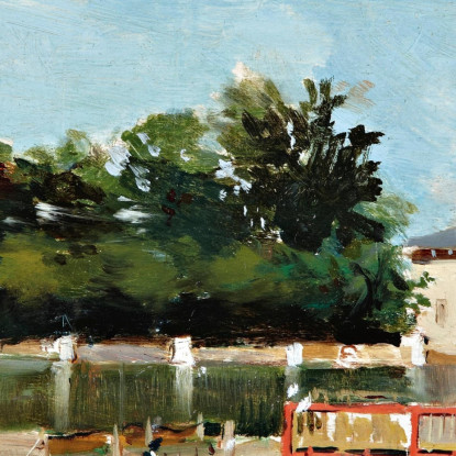 Vista Del Molo Nei Giardini Del Retiro Madrid Joaquín Sorolla jsr119 quadro stampato su tela