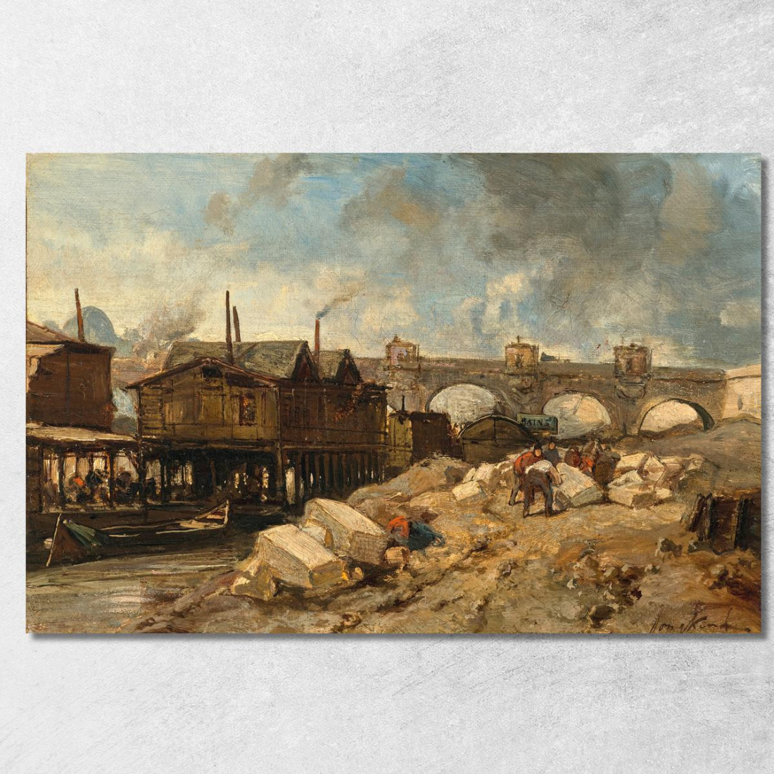 Bain Bateaux-Lavoirs Vicino A Pont-Neuf Johan Barthold Jongkind jbj4 quadro stampato su tela Bain Bateaux-Lavoirs Vicino A Pont-Neuf Johan Barthold Jongkind jbj4 quadro stampato su tela