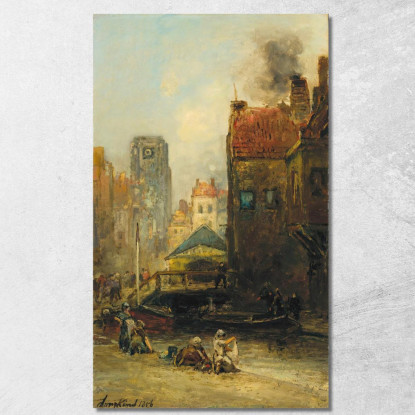 L'Aia Veere Rotterdam Johan Barthold Jongkind jbj25 quadro stampato su tela